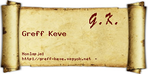 Greff Keve névjegykártya